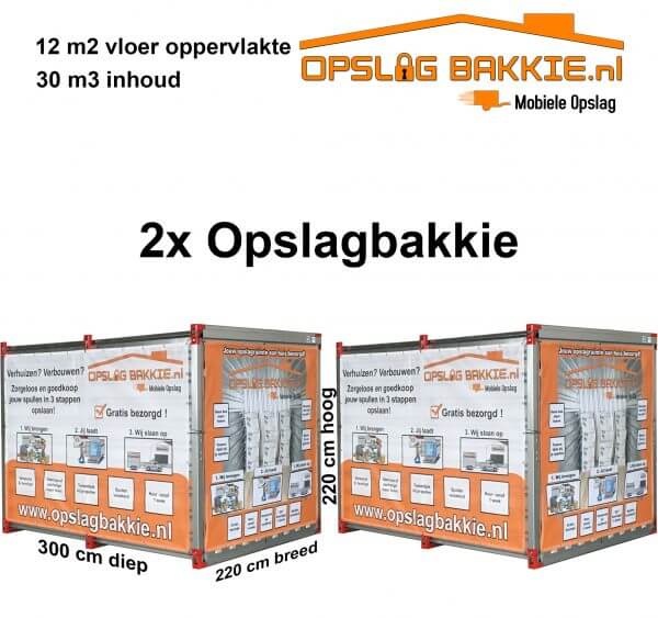 2x opslagcontainer
