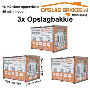 3x opslagcontainer