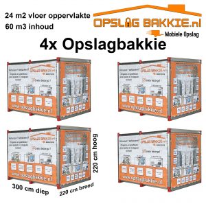 4x opslagcontainer