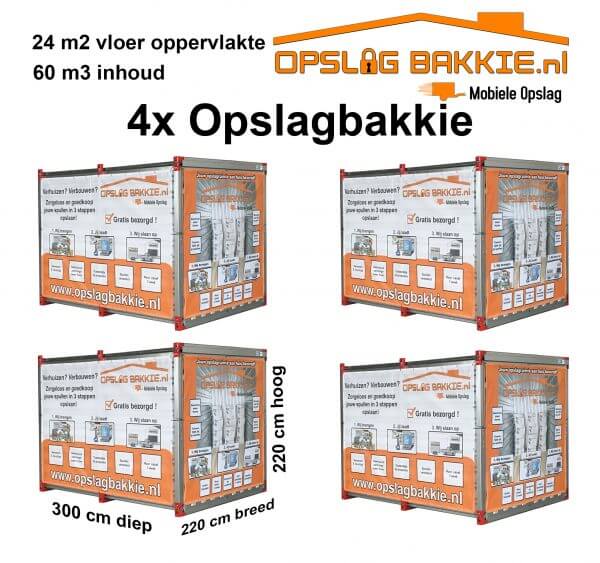 4x opslagcontainer
