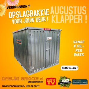 1x Opslagcontainer voor de deur