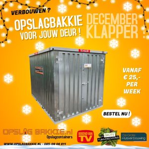 1x Opslagbakkie voor de deur