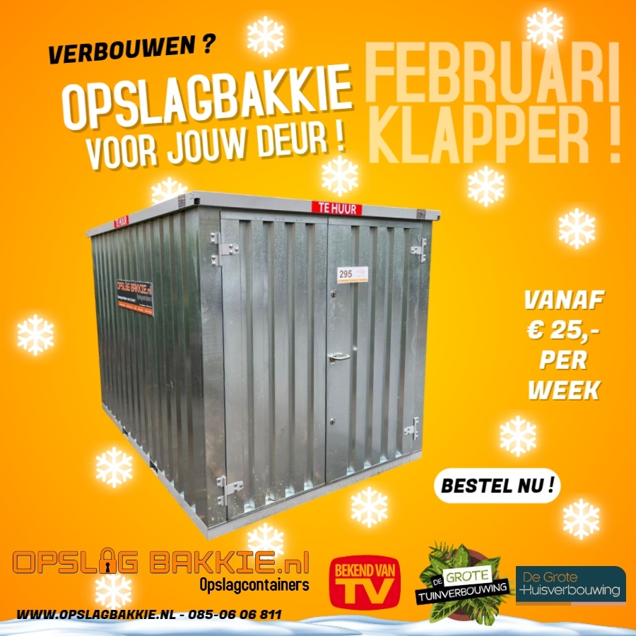 1x Opslagcontainer voor de deur