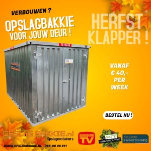 1x Opslagbakkie voor de deur