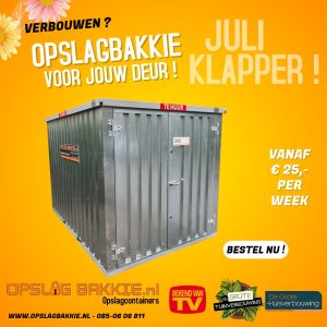 1x Opslagcontainer voor de deur
