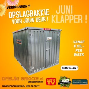 1x Opslagcontainer voor de deur