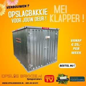 1x Opslagcontainer voor de deur