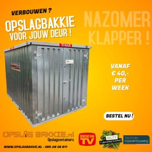 1x Opslagbakkie voor de deur