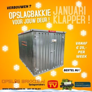 1x Opslagbakkie voor de deur